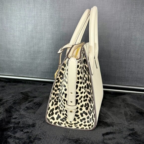 Michael Kors Avril Small Leather and Cheetah Print Calf‎ Hair Satchel - Picture 4 of 14